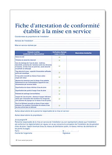 Carnet Sanitaire Eaux de Pluie - P016