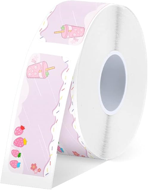 Etykieta do maszyn taśmowych, SUPVAN E10 Adaptowana etykieta, rozmiar ciągły Karty do druku 12 mm x 30 mm, Termicznie laminowana Wodoodporna Samoprzylepna Multi-Laminat (pasek)