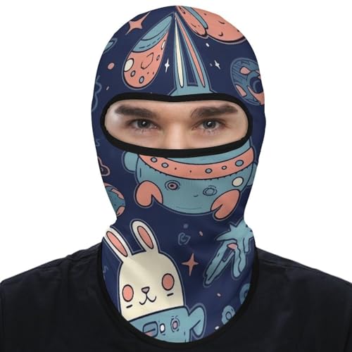 Balaclava para hombre y mujer, máscara para esquí en azul y durazno, cubreboca completo para ciclismo y motociclismo miniatura 1