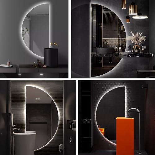Miroir de maquillage sans cadre LED antibuée à intensité variable - 7