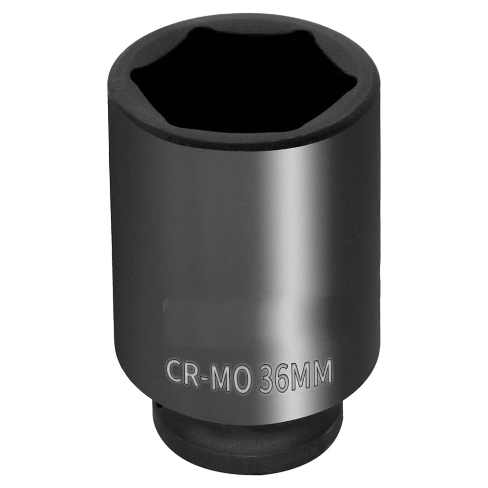 UDSKNV[KSL Deep Impact Socket, 78mm Length 1/2 Inch Drive Impact Socket 36mm Metric, 6 Point -Mo