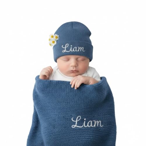 Grewear Custom Embroidered Woven Cotton Baby Blanket, 3 Sizes, Soft,