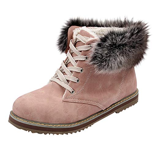 Masoness 🍁🍁 Frauen-Winter-warme neutrale niedrige Fersen kühlen Retro- schnüren Sich Oben Menge-Schnee-Aufladungs-Schuhe ab,Flach mit weichem Gesicht warme Martin Stiefel