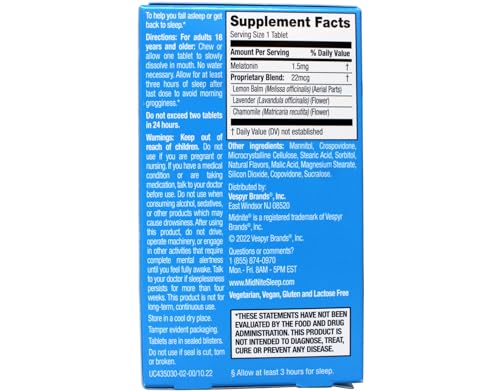 Midnite Sleep Aid for Occasional Sleeplessness, 30 Chewable Cherry Tablets Each (Value Pack of 4) - Image 5