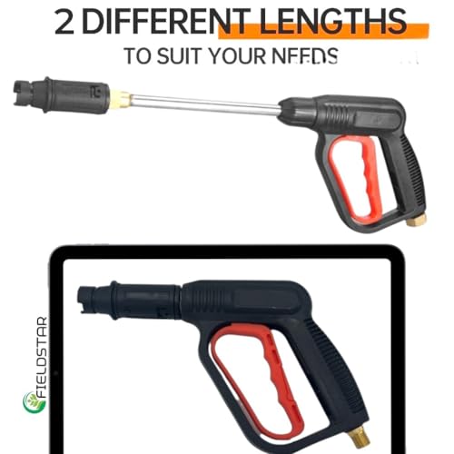 Image of Fieldstar High Pressure Car Washer Gun with Adjustable Nozzle | Heavy Duty Spray Gun with Lock Trigger & Extension Rod | Compatible with Most Pressure Washers