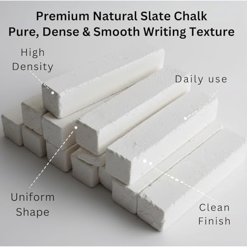 Image of Brighty Brightify Natural White Slate Bars 500g Pack | Soft Stone Chalk Blocks for Writing, Drawing, Educational, Art & Craft Use | Smooth White Slate Sticks for Teachers, Students & Artists