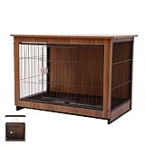 犬ゲージ 犬 サークル ウッディサークル 犬 ケージ 屋根付き 木製 ペットケージ 小型犬用 ペットサークル 犬 ゲージ サークル 室内 幅98×奥行64.5×高72さcm 中小型犬用 引き出し式トレー 1台3役 お掃除が楽々(L)