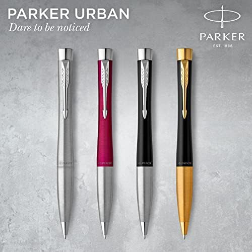 Parker Urban Premium Ballpoint Pen - Muted Matte Black with Chrome Trim - Black Ink - Twist Action - Gift Boxed