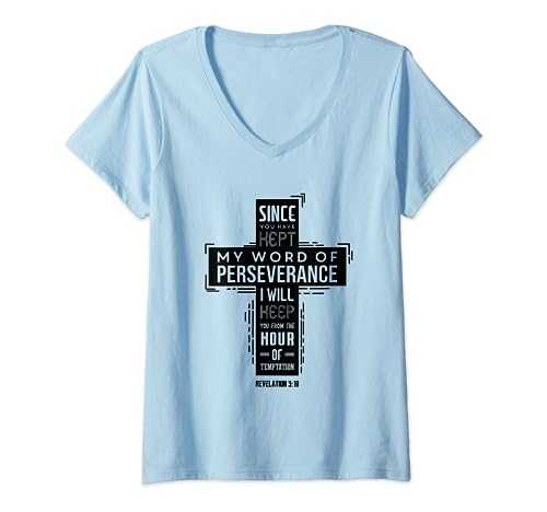 Estudio bíblico Apocalipsis 3 Fe cristiana Camiseta Cuello V