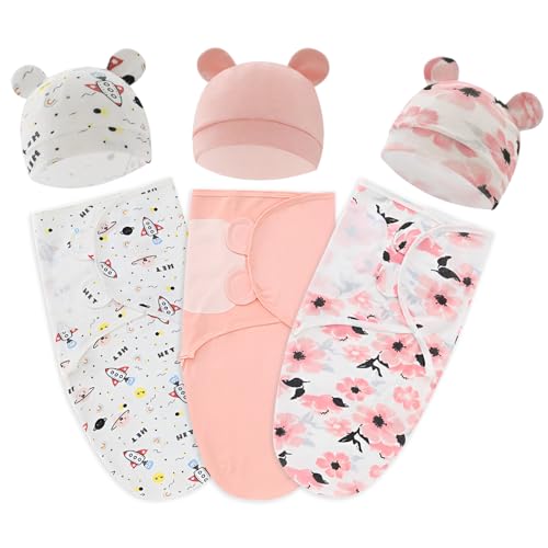 HTRTRR Envoltura de algodón para recién Nacidos, Adecuada para bebés y niños pequeños, para 0-6 Meses (colección Pink para bebés)