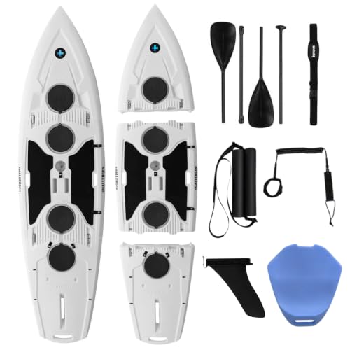 Innovoplus Hard Shell Stand Up Paddle Board with Kayak Seat, 10'2" Modular SUP Kayak Hybrid, Portable 3-Piece Kayak Paddle Board Combo, Fits Most Cars, Paddle & Accessories Included