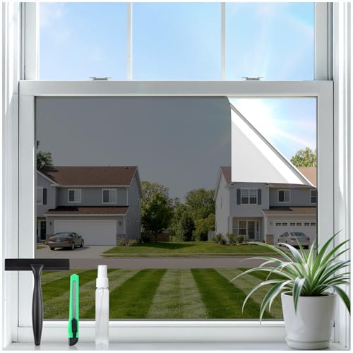 rabbitgoo One Way Privacy Window Film Window Tint for Home with Tools, UV Blocking Heat Control...