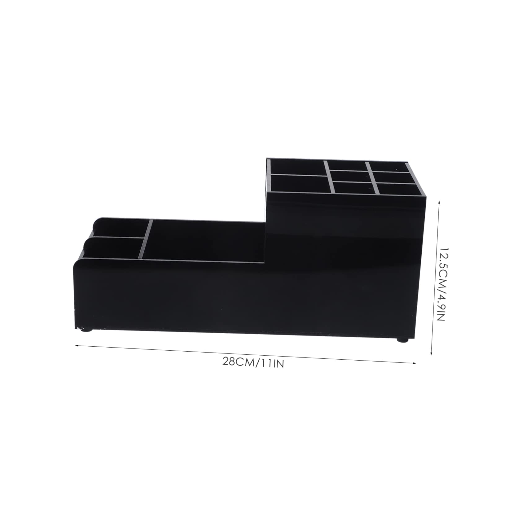 Organizador de Herramientas de Bar Acrílico Negro con 11 Compartimentos | Diseño Dividido que Ahorra Espacio, para Barra y Estación de Café de Oficina