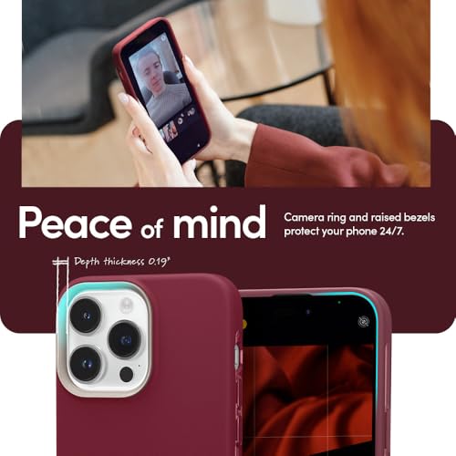 Image of Spigen Cyrill UltraColor Mag | iPhone 14 Pro Case | Red Burgundy iPhone 14 Pro Back Cover | TPU+Poly Carbonate - Sangria