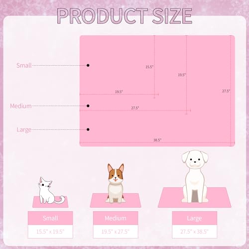 Image of NACOCO Pet Cooling Mat Cat Dog Cushion Pad Summer Cool Down Comfortable Soft for Pets and Adults (L, Pink)