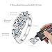 AOKSUNS 3 Stone Engagement Wedding Ring for Women, 18K White Gold Simulated Diamond 4CT Moissanite Promise Ring Prong Setting Round Cut Halo Rings D Color VVS1 Size 7.5