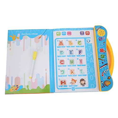 Generic Libro di Lettura per Bambini con Apprendimento Udibile per lo Sviluppo Cognitivo per Bambini Sopra i 3 Anni, Libro Elettronico Spagnolo Inglese in Plastica Gialla per la Comunicazione (YELLOW)