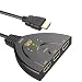 Produktbild HDMI Switch, 4K HDMI Switcher 3 in 1 Ausgang und Pigtail Kabel Auto Switcher Verteiler UHD HDR 3D Full HD 1080p HDCP, 3 zu 1 HDMI Splitter mit Kabel Für HDTV PS4 Xbox One Roku Apple TV