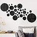 Shackcom 30 Pcs Pegatinas Decorativas Etiqueta de la Pared del Espejo Acrílico Pegatinas Adhesivos para DIY Decoración Moderna Pared Sala Cocina Hogar-Negro