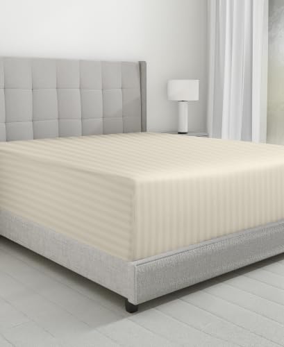 California Design Den 100% Cotton Sateen King Size Fitted Sheets, Ivory