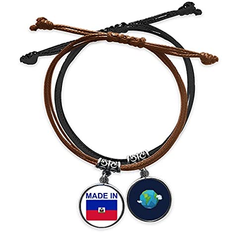 Pulsera de Haití cadena de amor hecha a mano con cuero y esencia caribeña