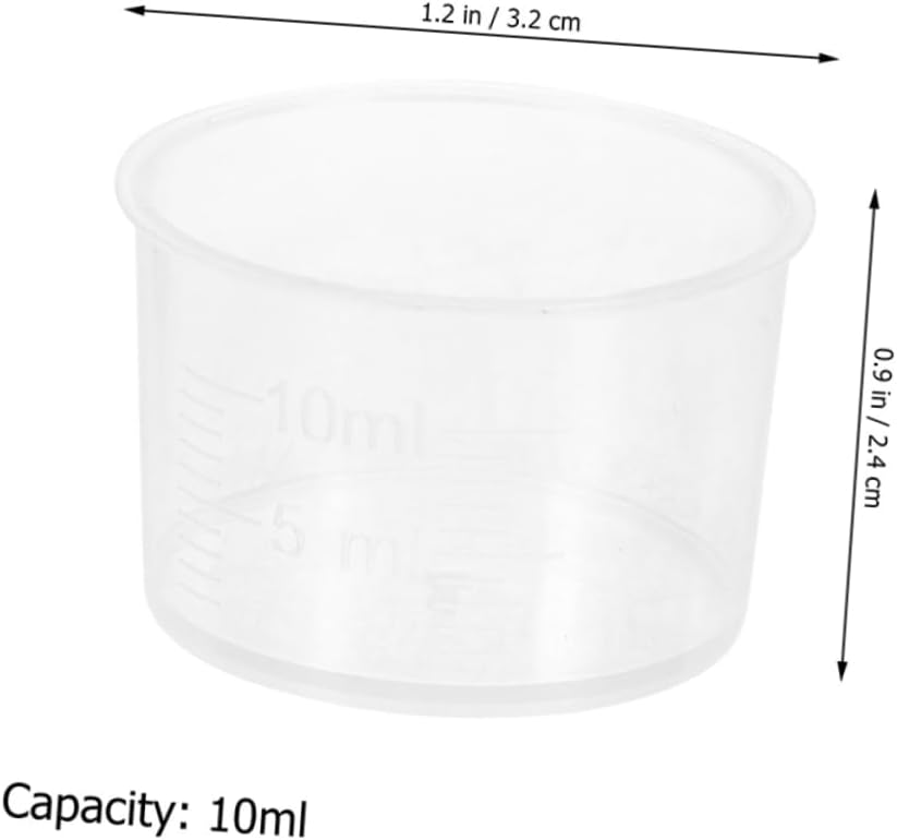 Unomor 200pcs Plastic Graduated Cups Measuring Tool for Accurate Mixing Painting and Epoxy Resin Applications Dosing Cups Scales