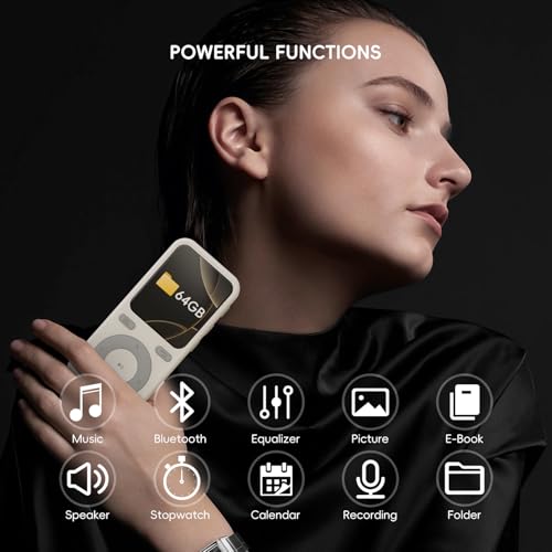 Wiwoo MP3 Player with Bluetooth 4.0, 16GB Digital Audio Player with Headphone, Armband, FM Radio, Voice Recorder, Support Up to 128GB, Black steampunk buy now online