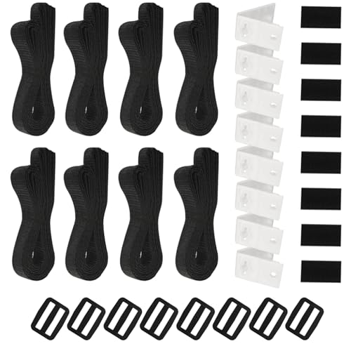 Lot de 8 sangles de fixation et pinces, clips de bâche de piscine, fixation de bâche de piscine, sangles de maintien pour piscines universelles dans le sol