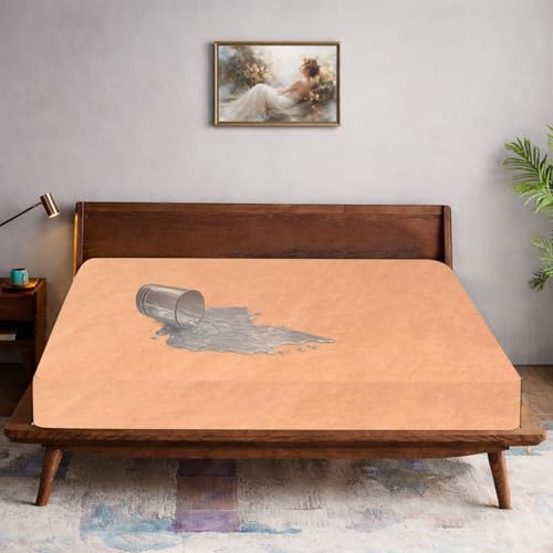 Image of Stylista 100% Waterproof Premium Cotton Feel Mattress Protector King Size 78x72 Inches | Breathable and Hypoallergenic Ultra Soft Fitted Bed Protector Cover (78 inchx72 inch King, Beige)| One Year Warranty