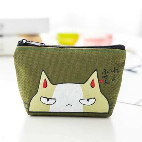 Coin Holder Purse Oxford Cloth Key Wallet Cartoon Cat Keys Pouch Zipper Money Pouch Coin Wallet(C)