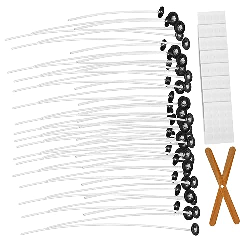 Housoutil DIY Candle Making Kit 1 Set Candle Wicks Wick Stickers Wooden Holders for Simple Craft Projects