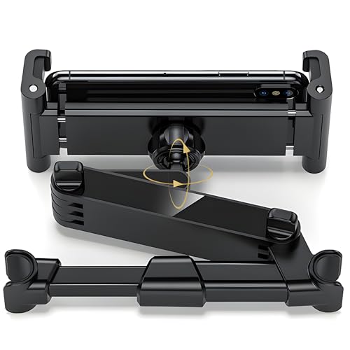 Retoo Soporte Tablet Coche Reposacabezas, Sujeta Cabezas 360° Rotación, Ajustable para Niños, Compatible con Dispositivos de 140-250mm, Funda y Accesorios para Móvil y Tablet - imagen 4