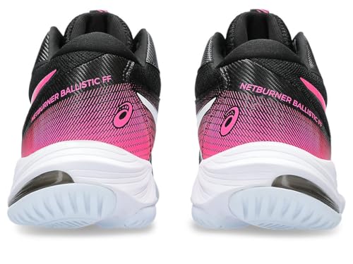 ASICS ASICS Women's Netburner Ballistic FlyteFoam Mid Top 3 Volleyball Shoes, 7.5, Black/HOT Pink
