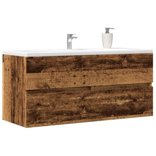 Mueble de lavabo rústico de 100x38,5x45 cm en madera de baño 2