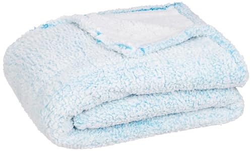 Image of amazon basics Polyester Double Bed Sherpa Blanket (270 GSM) | Single Layer (Blue)