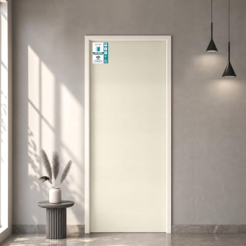 Image of Plantex WPC Doors for Home (30 mm - Thickness) /Waterproof Bathroom Door /2.25x6.5 Feet Wooden Finished Door for Office /Balcony /Kitchen, Density-550 (27x78 inch)