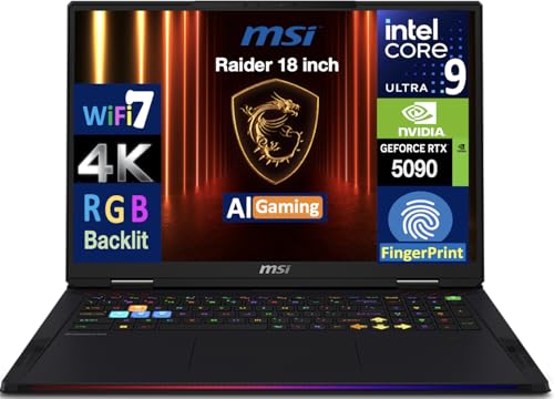 MSI Raider AIQ[~Om[gp\R 18C` 120Hz ~jLED 4KfBXvC (Intel Ultra 9-285HX, GeForce RTX 5090 24GB, 64GB DDR5, 8TB PCIe SSD, RGB K