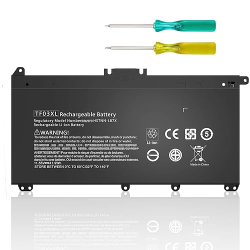 ALIPOWER TF03XL 41.9wh 11.55v 920070-855 Laptop Battery Replacement for HP Pavilion X360 15-CC1XX 15-CD0XX 15-CC123CL 15-CC154CL 15-CC184CL 15-CD075NR 17-AR050WM 14-BF050WM 14M-CD0001DX 14-CD0056TX