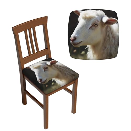 RLDOBOFE Juego de 2 fundas para taburete de oveja, cuadradas, elásticas, extraíbles, lavables, fundas de asiento para taburetes de bar, antideslizante, protector cuadrado para asiento