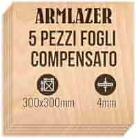 Compensato A4 4mm - 10 Fogli 300x210mm, Per Taglio Laser, Pirografia E Fai Da Te - Foto 5