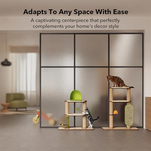 PETLIBRO Infinity Cat Tree Tower for Indoor Cats, Modular Design with Cat Bed, Toy, Felt Pads, Sisal Scratching Posts, 2-Second Setup, Sturdy Multi-Level Activity Center Cat Condo for Any Room