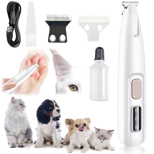 Tondeuse A Pattes Activ'Pet, 2026 Nouveau Tondeuse Chien Pattes, Lames CéRamique Et Inox, Led IntéGréE, Rechargeable Usb, éTanche, Douce Pour Chien Et Chat, For Paws Eyes Ears Face Rump (1PCS)