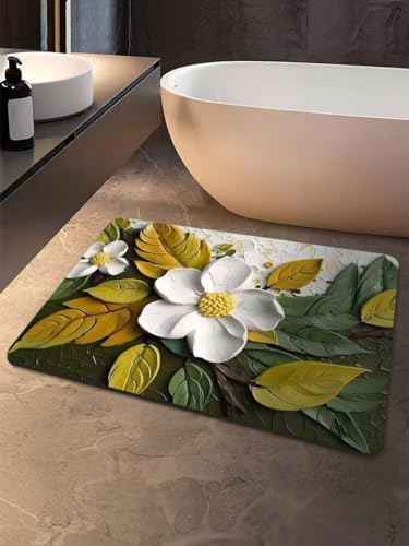 Image of Blairmore Bathroom Mat, Door mat, Rubber Non-Slip Quick Dry Rugs Fit Under Door Super Absorbent Thin Fashion Washable Oval Floor Bath Mat for Bathroom, Bathtub,Shower and Sink (CHAMPO | 3)