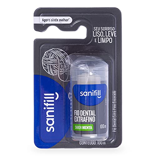 Fio Dental Sanifill Extrafino Sabor Menta 100 metros, Sanifill