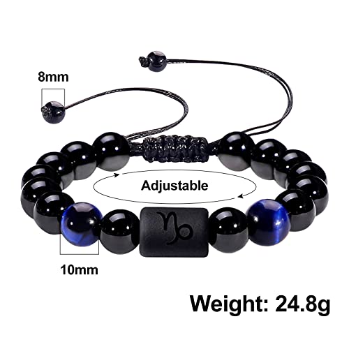 Pulsera para hombre con ónix negro 10MM zodiaco miniatura 2