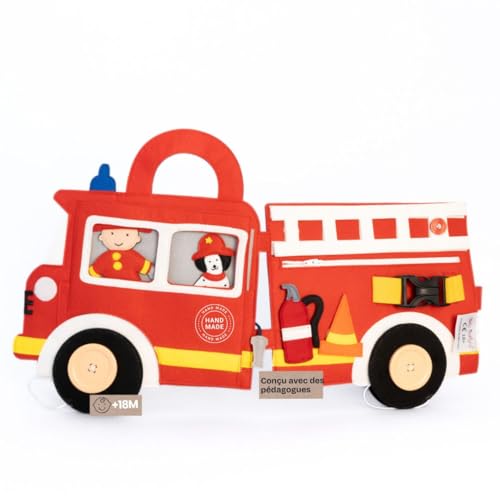 Livre d'activités de voyage en feutrine Jolly Designs Acti-Nomade Pompier haut de gamme