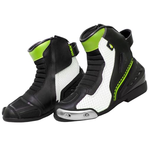Dimex Sports CE-Certified Leather Motorcycle Boots Short Ankle Racing...