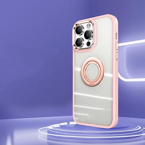 Coque transparente rose anneau support pour iPhone 13 Pro