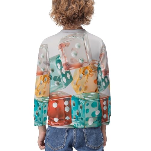 Varicoloured Dice IsolatedChildren's Casual Pullover Sweatshirt Loose Fit7-9Y2