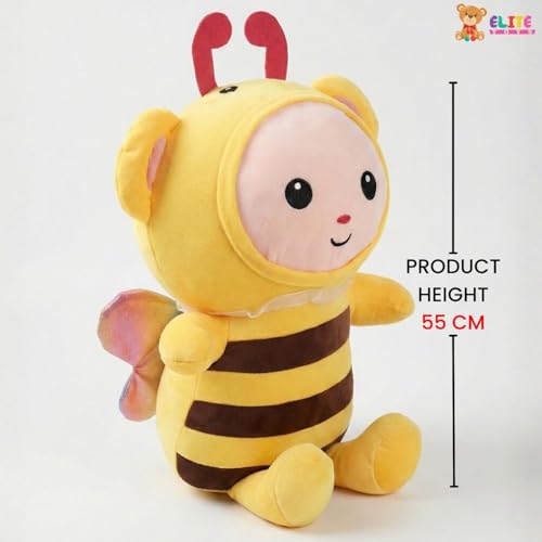 Image of ELITE CREATIONS Bee Plush Soft Toy 55 cm | Cute Bumble Bee Doll Stuffed Animal | Big Cuddly Plush Toy for Kids Boys Girls | Birthday Gift Baby Toy Room Decor